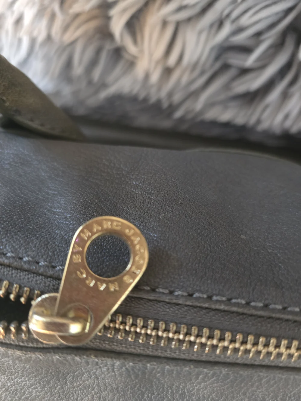 Marc Jacobs Olive Green Leather Satchel with Gold Hardware